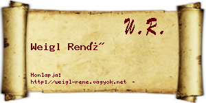 Weigl René névjegykártya